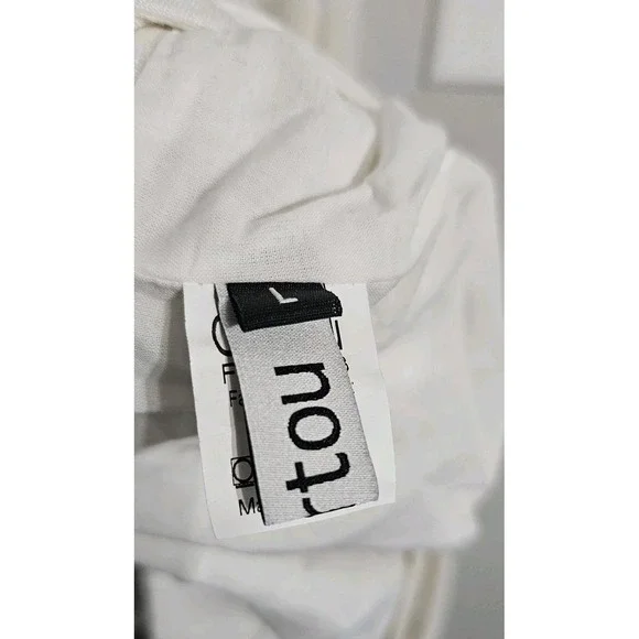 Chartou Linen Blend Wrap A Line Skirt Women's Large White Elastic Pockets Midi - Picture 9 of 9